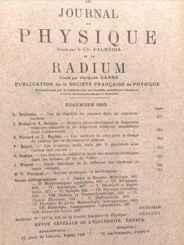 Journal de Physique et le Radium - Lot with 11 issues (1931,