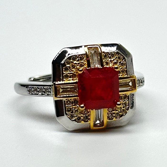 Zonder minimumprijs - Ring 925 zilver met natuurlijke, Handtassen en Accessoires, Ringen