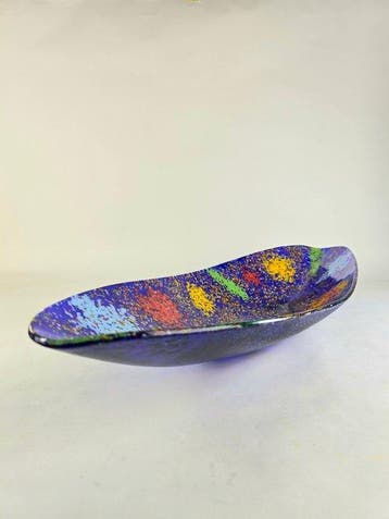 Tafelmiddenstuk - Muranoglas - Blauw centerstuk 65x23 cm