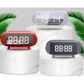 Digitale LED Klok met Luidspreker - Wekker Spiegel Alarm, Electroménager, Réveils, Verzenden