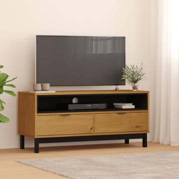 vidaXL TV-meubel FLAM 110x40x50 cm massief grenenhout, Huis en Inrichting, Verzenden, Nieuw