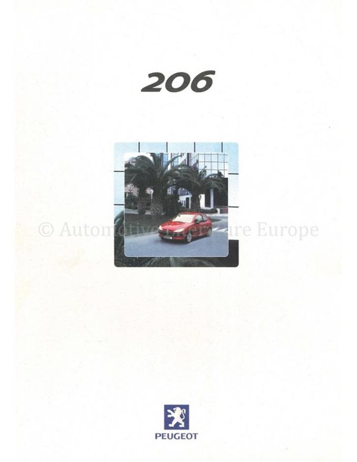 2000 PEUGEOT 206 BROCHURE NEDERLANDS, Livres, Autos | Brochures & Magazines