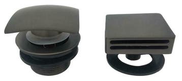 Set knop/plug badoverloopcomb. +vulfunctie vierkant gunmetal, Doe-het-zelf en Bouw, Buizen en Afvoer, Ophalen of Verzenden, Nieuw