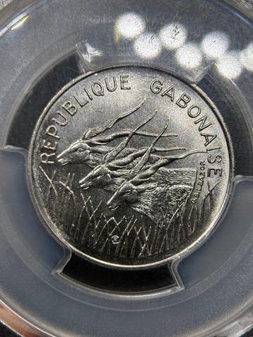 Gabon, Frans-Gabon. 100 Francs 1971 PCGS MS66 (Zonder, Postzegels en Munten