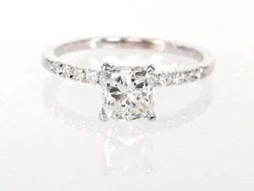 Zonder minimumprijs - Verlovingsring - 14 karaat Witgoud -