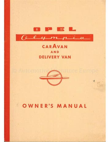 1958 OPEL OLYMPIA STATIONCAR | BESTELWAGEN INSTRUCTIEBOEKJE