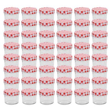 vidaXL Jampotten met wit met rode deksels 48 st 110 ml glas, Verzenden, Nieuw