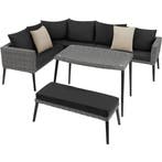 tectake Rotanlounge met aluminium frame Pula - grijs, Verzenden