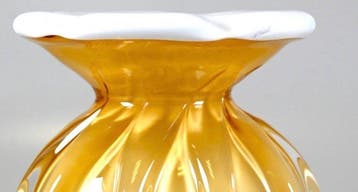 Egermann - Vaas - Kristal - Amberkleurige vaas Egermann