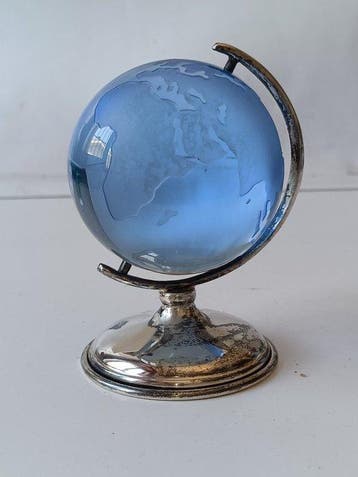 Globe - in zilver 925. kristal - 1980-1990
