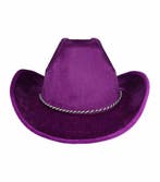 Cowboyhoed - Western Hoed - Velvet - One Size - Paars, Nieuw