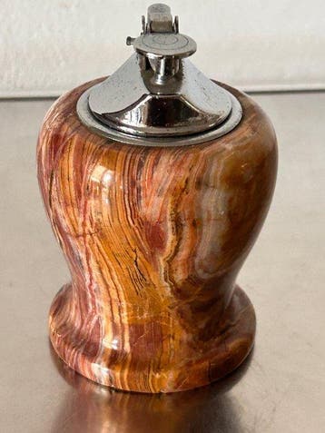Striking Italian Onyx Table Lighter Set – 1960s/1970s – 957