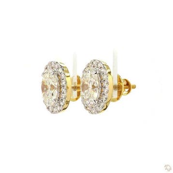 Oorstekers - 14 karaat Geel goud - 3.52ct. tw. Diamant