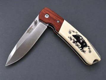 JKR JKR Cinghiale – Coltello pieghevole da caccia – Legno e