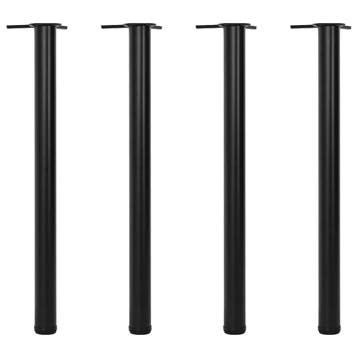vidaXL Tafelpoten in hoogte verstelbaar zwart 870 mm 4 st, Verzenden