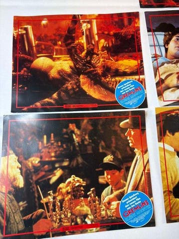 Gremlins (1984) – Original Lobby Card Set (8 pcs) + Signed, Nieuw