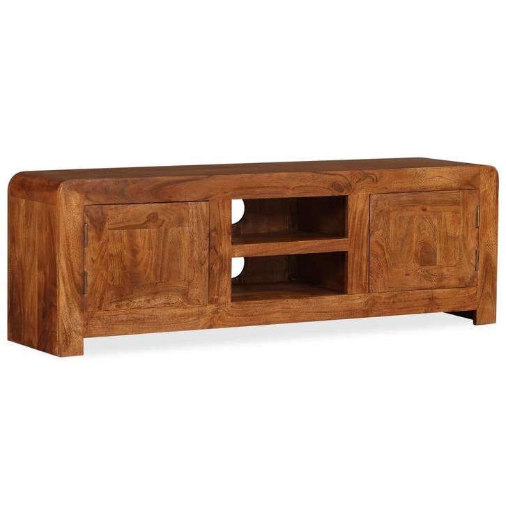 vidaXL Tv-meubel 120x30x40 cm massief hout met, Huis en Inrichting, Kasten |Televisiemeubels, Nieuw, Verzenden