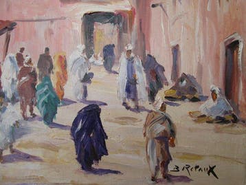 Retaux Bruno (1947) - Vue de Marrakech Maroc, Antiquités & Art