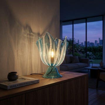 Tafellamp - Muranoglas - Lampada Fazzoletto 1970, Antiek en Kunst, Antiek | Verlichting