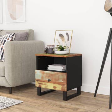 vidaXL Nachtkastje massief gerecycled hout en bewerkt hout, Huis en Inrichting, Slaapkamer | Nachtkastjes, Verzenden, Nieuw