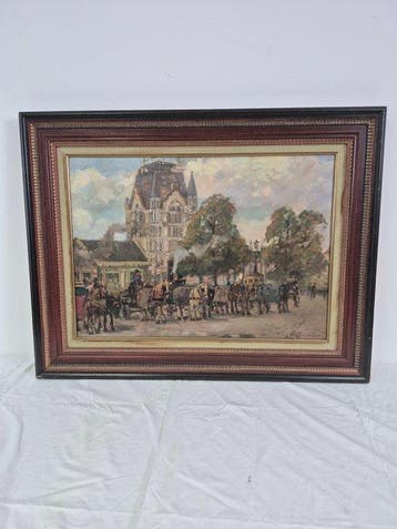 Daam Mulhaus (1907 - 1981) - Wittehuis met paarden.