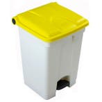 Pedaalemmer | Kunststof (Wit/Geel) | 45L | Klapdeksel |, Verzenden, Nieuw in verpakking
