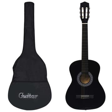 vidaXL Gitaar klassiek beginner met tas 3/4 36 zwart, Verzenden