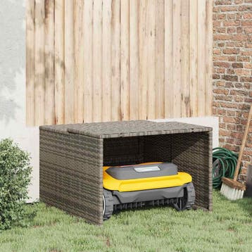 vidaXL Garage voor robotmaaier 86x90x52/57 cm poly rattan, Tuin en Terras, Grasmaaiers, Verzenden, Nieuw