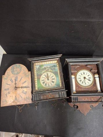 Wandklok (3) - Hout - 1850-1900 - Voor reparatie