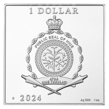 Niue. 1 Dollar 2024 1 oz $1 NZD Niue Art Deco Colorized