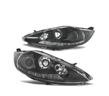 PHARES POUR FORD FIESTA 08-12 DIURNES FOND NOIR, Autos : Pièces & Accessoires, Verzenden