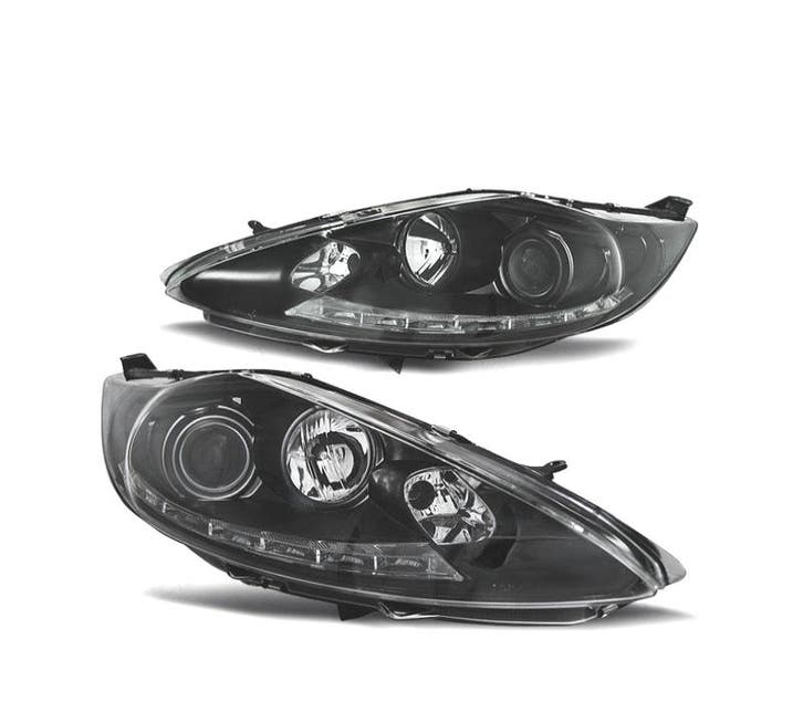 PHARES POUR FORD FIESTA 08-12 DIURNES FOND NOIR, Auto-onderdelen, Verlichting, Verzenden