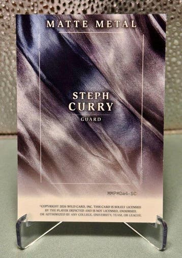 Wild Card, Inc. Matte Metal Stephen Curry Enige, Nieuw