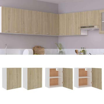vidaXL Bovenkasten 2 st Lyon 50x31x60 cm sonoma eikenkleurig, Verzenden