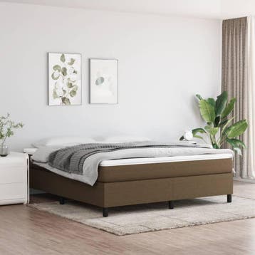 vidaXL Boxspring bed stof donkerbruin 160x200 cm, Huis en Inrichting, Slaapkamer | Bedden, Verzenden, Nieuw