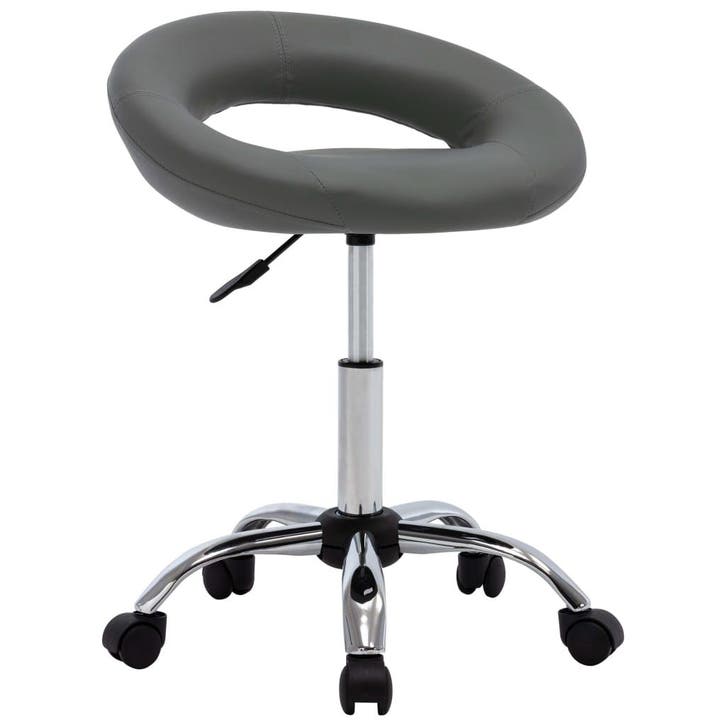 vidaXL Werkstoel rollend kunstleer grijs, Maison & Meubles, Chaises de bureau, Envoi