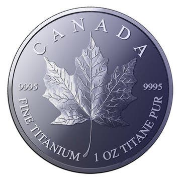 Canada. 10 x 2026 1 oz Titanium Canadian Maple Leaf Round BU, Timbres & Monnaies, Métaux nobles & Lingots