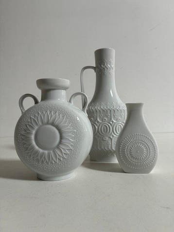 Alboth & Kaiser - Vaas (3) - Porselein - Drie vintage vazen