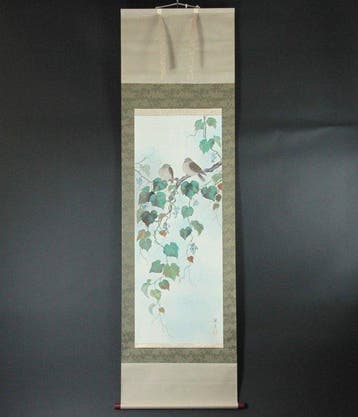 Hangende scrolls (set van 4) – Seizoensbloemen en vogels –