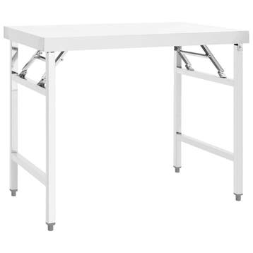 vidaXL Keukenwerktafel inklapbaar 100x60x80 cm roestvrij, Verzenden