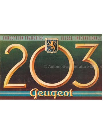 1949 PEUGEOT 203 SEDAN BROCHURE FRANS