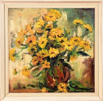 Belgische school (XX) - Expressief bloemstilleven