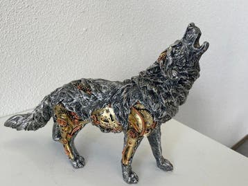 Exclusief S.Buru - Sculpture, XXL STATUE-signed-Howling, Antiek en Kunst