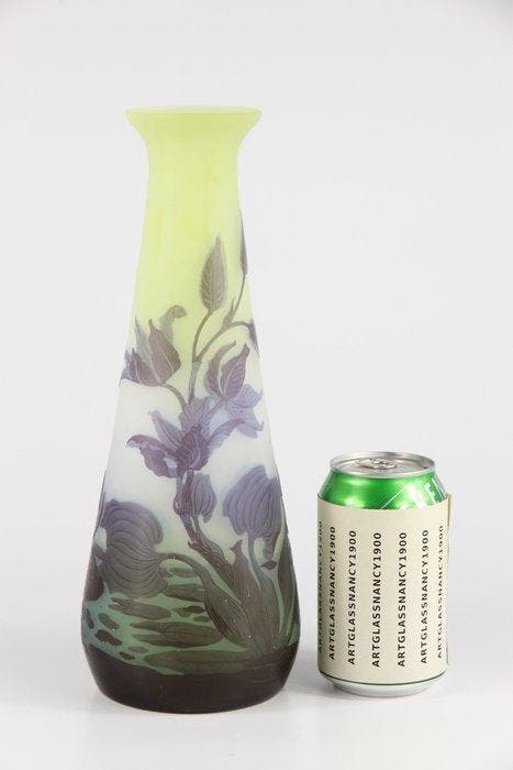 Emile Gallé, Établissements Gallé - Vase - Verre, Antiek en Kunst, Antiek | Glaswerk en Kristal