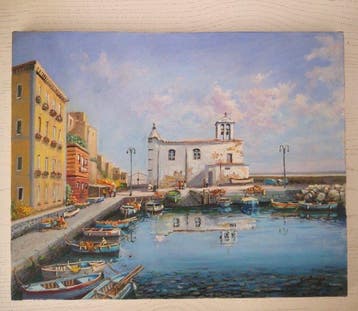 Giuseppe Luongo (1948) - Barche dei Pescatori (Darsena di, Antiquités & Art