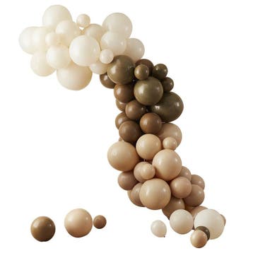 Taupe Bruin Perzik Ballonnenboog Waaiers DIY Set, Verzenden
