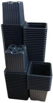 Kweekpotten Vierkant Zwart 7x7x6 cm pak ca. 25 stuks, Nieuw