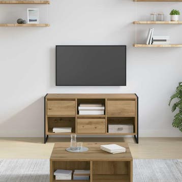 vidaXL TV Kast 100 x 36 x 49,5 cm Ambachtelijk Eiken Bewerkt, Verzenden, Nieuw
