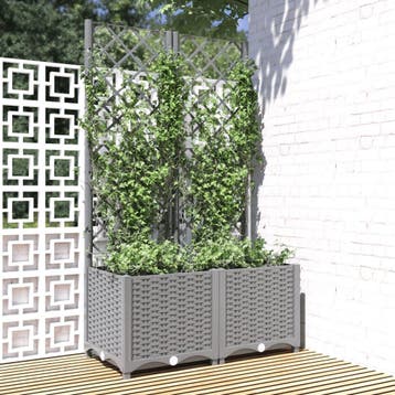 vidaXL Plantenbak met latwerk 80x40x136 cm polypropeen, Verzenden, Nieuw