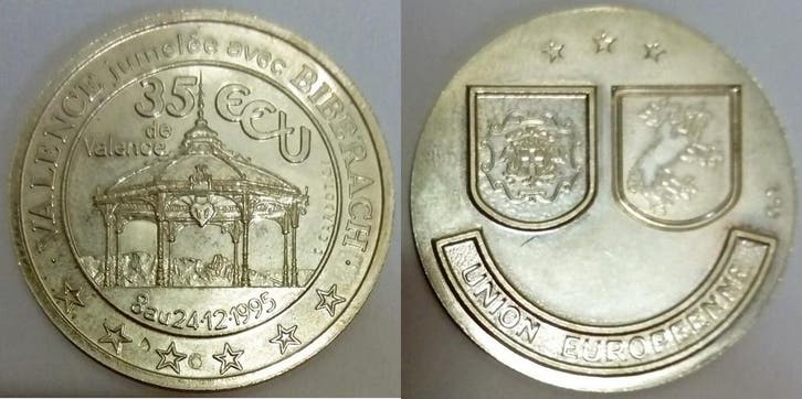 France Frankreich 26 Drôme Valence Ecu Von Stadt 35 Ecu 1.., Postzegels en Munten, Munten | Europa | Euromunten, België, Verzenden